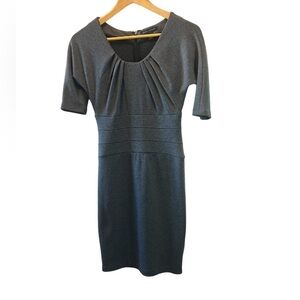 BANANA REPUBLIC Grey Tweed Stretch Scoop Neck Short Sleeve Shift Dress 2